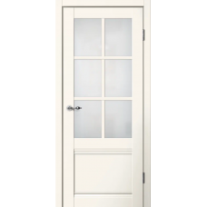 Дверь межкомнатная Сибирь Профиль Классик C04 Эмалит ваниль, стекло белое матовое